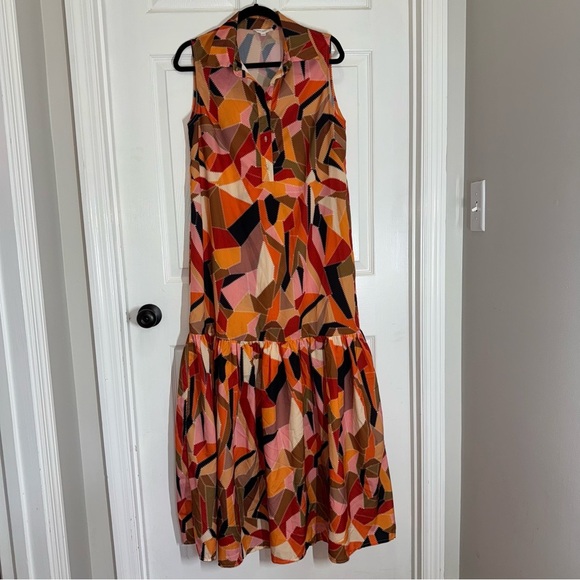 L'ATISTE Orange Black Halter Maxi Sundress size L - Picture 3 of 16